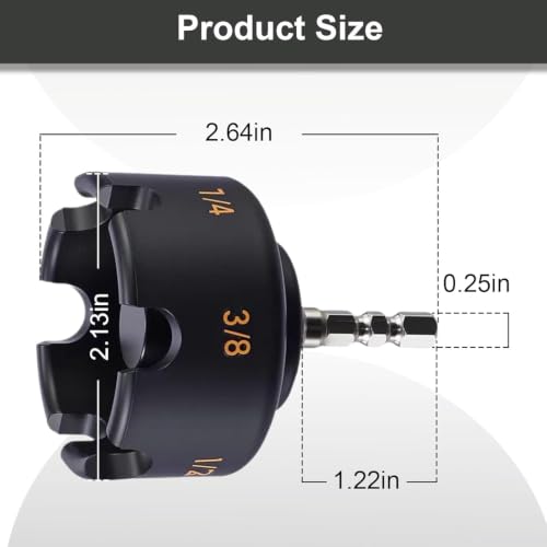 YWG Threaded Rod Nut Runner, Slotted Wing Nut Driver Drill Attachment for 1/4", 3/8" and 1/2" Rods, Hex Shank Bolt Remover Tool for Conduit Racks & Strut Systems