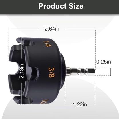 YWG Threaded Rod Nut Runner, Slotted Wing Nut Driver Drill Attachment for 1/4", 3/8" and 1/2" Rods, Hex Shank Bolt Remover Tool for Conduit Racks & Strut Systems