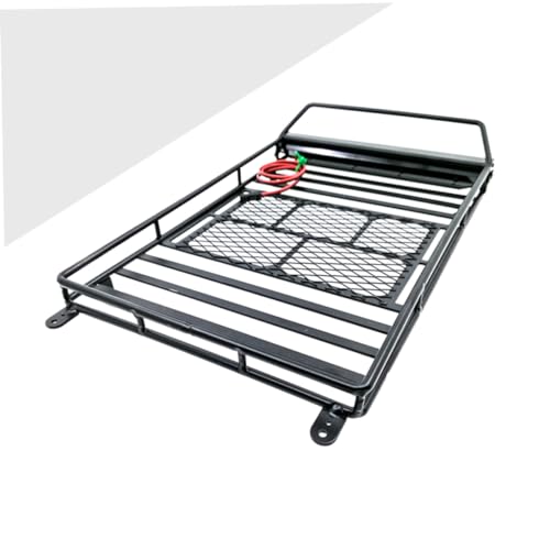 VICASKY Car Roof Luggage Carrier Rack with Light Bar for Crawler Black Cargo Bracket for Rc Vehicles Supports Multiple Accessories Easy to Install