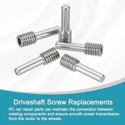 MECCANIXITY 5 Pack Driveshaft Screw Pins, M4x14x5mm Universal Stainless Steel Drive Shaft Screw Pins, RC Car Repair Parts for Electric Car/Truck Replacement - size: M4x14x5mm