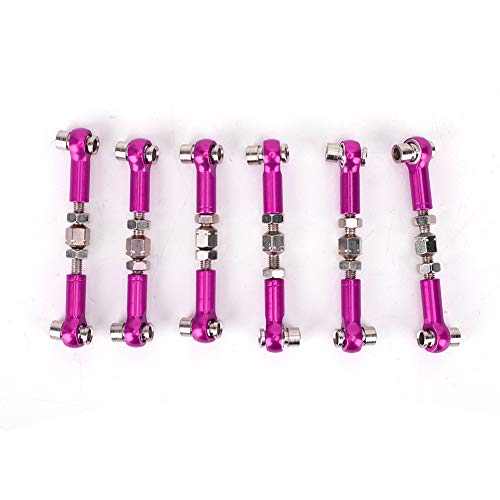 Srliya RC Tie Rod Set Servo Linkage Steering Linkage Turnbuckle Rod 6 Pcs Adjustable Aluminum Alloy 47-57mm Easy Install with 5 Color Options for 1/12 1/10 RC Drift Car Truck Buggy (Purple) - color: Purple