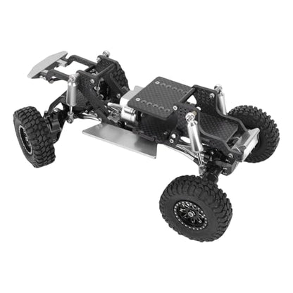 Asixxsix RC Crawler Chassis Frame Kit, Lightweight Strong Modular Design RC Upgrade Parts, Composite Material Chassis Frame Kit with Easy Installation for Ascent 18 1/18 Crawler (Black and Silver) - color: Black and Silver