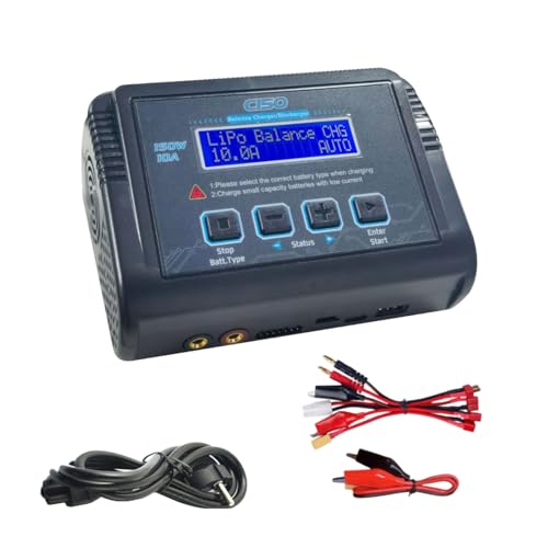 C150 150W 10A Smart Lithium Battery Charger Discharger, RC Balance Charger for LiPo Li-ion Life LiHV NiMH NiCd PB Battery, with LCD Screen Control, Multiple Interfaces & USB Port