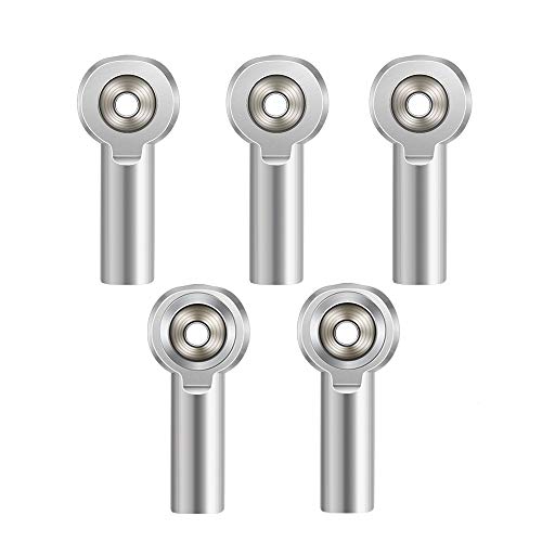 MOHERO Aluminum M4 Link Rod End Ball Joint Ball Head for 1/10 RC Crawler Car, Resistant to Wear and Corrosion, Easy and Convenient to Install and Remove. (Pack of 5, Silver)