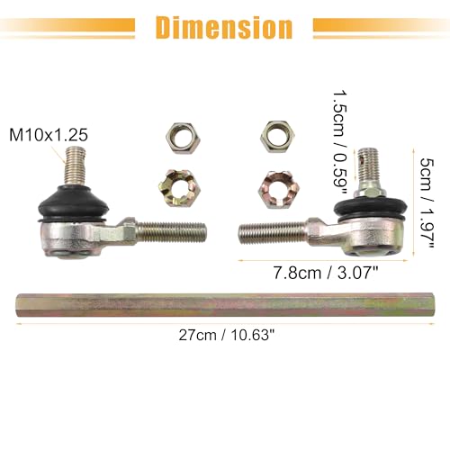 ACROPIX 27cm 10.63" Steering Tie Rod End Tie Rod Link Fit for 50cc 70cc 90cc 110cc 125cc 150cc ATV Quad Four Wheeler with Ball Joint Accessories - Pack of 2 - size: 270mm
