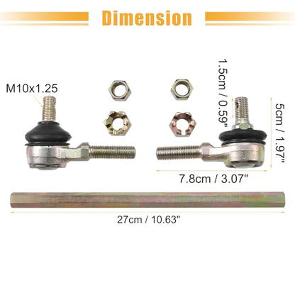 ACROPIX 27cm 10.63" Steering Tie Rod End Tie Rod Link Fit for 50cc 70cc 90cc 110cc 125cc 150cc ATV Quad Four Wheeler with Ball Joint Accessories - Pack of 2 - size: 270mm