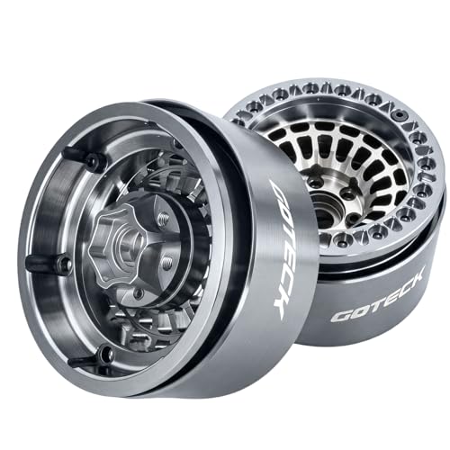GOTECK RC Rims 1.9 Inch Beadlock Wheel Negative Offset -10mm CNC Aluminum Wheel Rim Wheel Hub 4pcs-Set for Axial SCX10 Pro TRX4 VS4-10 Gen8 RC4WD 1/10 RC Crawler Car - color: Gs10