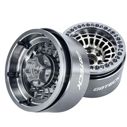 GOTECK RC Rims 1.9 Inch Beadlock Wheel Negative Offset -10mm CNC Aluminum Wheel Rim Wheel Hub 4pcs-Set for Axial SCX10 Pro TRX4 VS4-10 Gen8 RC4WD 1/10 RC Crawler Car - color: Gs10