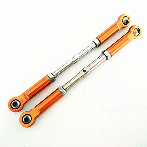 Harden Steel Adjustable Turnbuckles with Aluminum Ends - 2pcs Orange for RC HPI 1/8 Savage Flux X XL 4.6 5.9 HP 93535