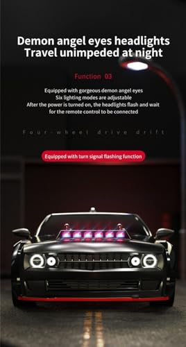 ZLL Beast SG216MAX High Performance 1/16 Scale 4WD RC Drift Car with Brushless Motor, LED Lights, Full Proportional Radio Control, Black