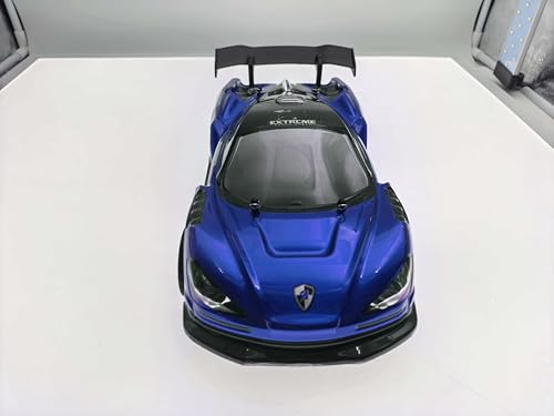 RC Drift Car, 1:16 RC Drifting Car Remote Control Car Rechargeable High Speed RC Cars Toys 4WD 2.4GHz Full Scale Blue RC Racing Cars with LED Lights Two Batteries for Boys and Adults - color: 2.blue