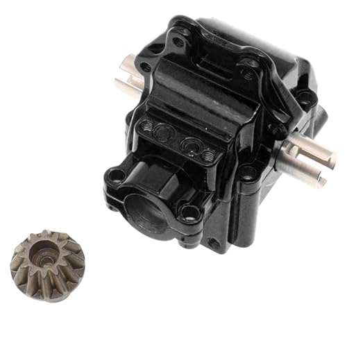 Metal Front&Rear Differential Gearboxes Housing Cover with Differential Gear Set Compatible with WLtoys 1/14 144010 144001 144002 124018 124016 124017 124019 RC Car Upgrades Parts (Black) - color: Black