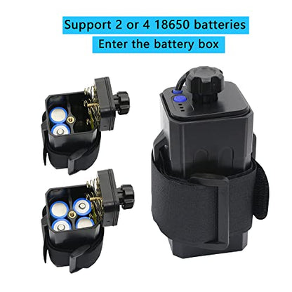 8.4V Battery Pack Housing, with DC and USB Ports Waterproof and Safe Battery Pack Housing, Suitable for 2/4 x 18650 Rechargeable Lithium-ion Battery Bicycle Lamp Headlights and Mobile Phones