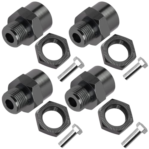 Aluminum Alloy 12mm to 17mm Wheel Hex Drive Hub Adapter Conversion 15mm Offset Extension for 1/10 Off-Road RC Car Monster Truck (Titanium) - color: Titanium