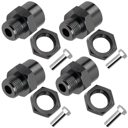 Aluminum Alloy 12mm to 17mm Wheel Hex Drive Hub Adapter Conversion 15mm Offset Extension for 1/10 Off-Road RC Car Monster Truck (Titanium) - color: Titanium