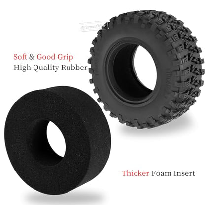 RC 2.2 Beadlock Tires Set 2.2" Wheels and Tires for 1/10 RC Crawler SCX10 AMG 6X6 TRX4 Gen8 Gen7 Pro,Alloy 2.2 RC Rims Rubber Tires,Colorful - color: Rainbow(4pcs)