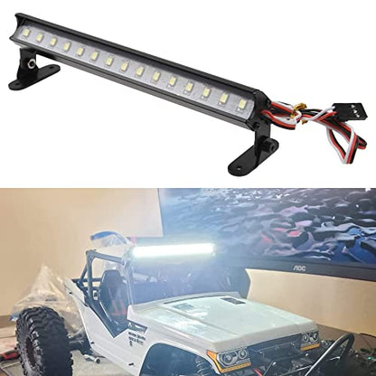 5.51" RC 15Led LED Light Bar Kit Roof Lamp Body Shell Roof Light Compatible with Traxxas TRX-4 SCX10 Wraith 90046 D90 SCX10 II CC01 Redcat Gen7 Gen8 1/10 RC Crawler Car Truck (White)