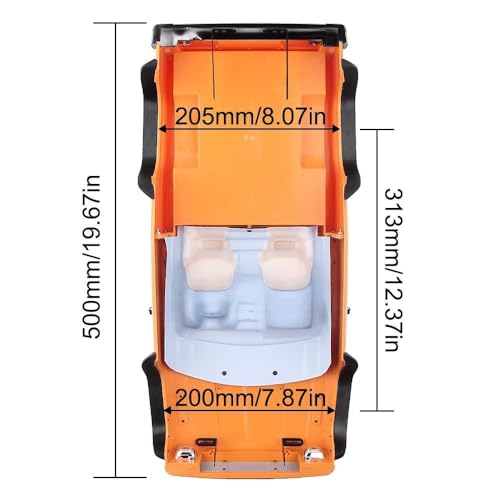 RC Car Hard Body Shell Kit,313mm Wheelbase Cherokee Body Car Shell for 1/10 RC Crawler Axial SCX10 & SCX10 II 90046 90047 TRX4 Kit (Orange, Pickup A) - color: Orange, Pickup a