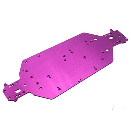 04001 CNC Aluminum Chassis Plate Upgrade Parts Replacement for Redcat HSP 94111 94107 94118 1/10 RC Monster Truck Off Road Buggy (Purple)