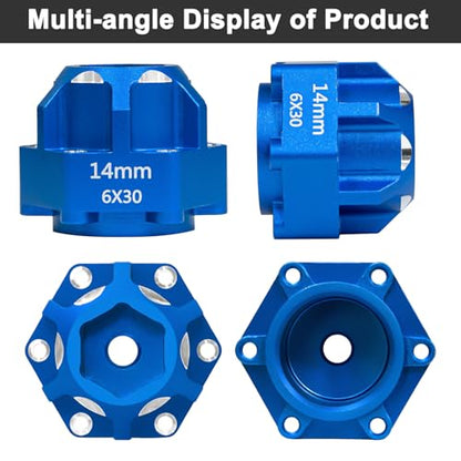 LRFHL 1/10 6x30 to 14mm Hex Adapters for 1/10 Proline Arrma Senton Granite | 20mm Thickness, Aluminum Wheel Hex Hub Adapter Upgrade Parts, Blue - color: Blue 14mm