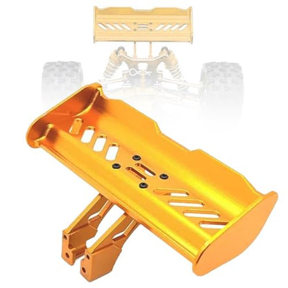 RC Tail Wing Aluminum Tail Wing Rear Spoiler Sturdy 1:14 1:12 Modification Tail Wing Bracket for 144001 124019 144016 4001R, Gold - color: Gold