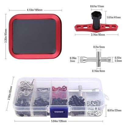 242pcs RC Screw Kit – M3/M4 Assortment with Screw Tray & 17mm Hex Wrench for Traxxas Slash TRX-4 Axial SCX10 Tamiya Arrma Redcat 1/8 1/10 1/12 Scale