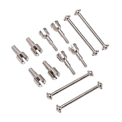 Zerodis RC Drive Shaft Dogbones Aluminum Alloy Diff Cup Joint Axle Set 4Pcs Front Rear Drive Shaft Set for 1 18 Scale RC Car DIY Users for A949 A959 A969 A979 K929 (Silver) - color: Silver