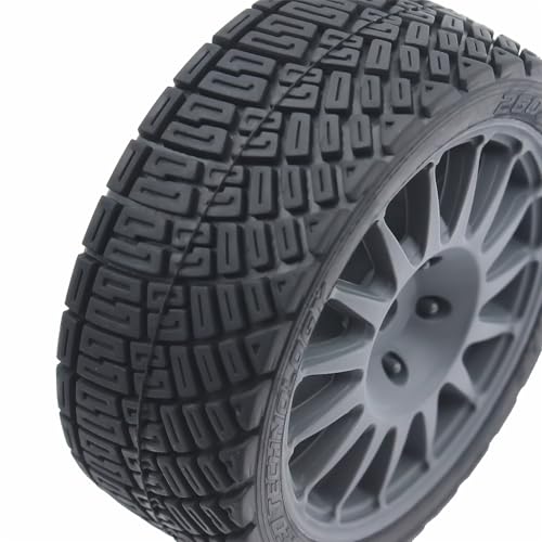 68mm 4PCS 1/10 RC On-Road tires and Hard Plastic wheels set Hex 12mm For WRC Drift Car Conversion 1/10 RC On-Road Car Traxxas Tamiya FW06 TT02 HPI HSP 94122 Kyosho W76 (Titanium) - color: Titanium