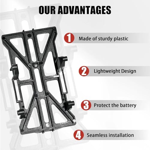 SCX24 Battery Holder Tray Upgrade for 1/24 RC Crawler Axial SCX24 C10 Bronco Deadbolt JLU CRC B-17 Upgrade Parts, Durable and Light Weight Electronics Battery Mounts
