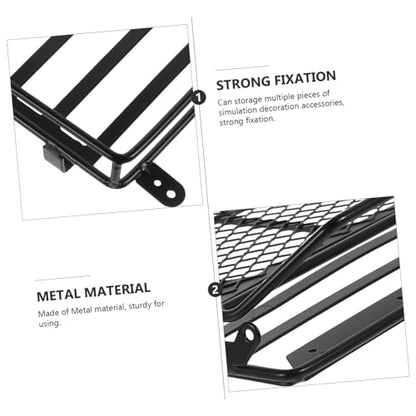 Car Roof Luggage Bracket for Crawler Cargo Holder Rack Lightweight Design for Simulation Accessories Fit for Rc Vehicles Black Finish - size: 22.8X14.1cm