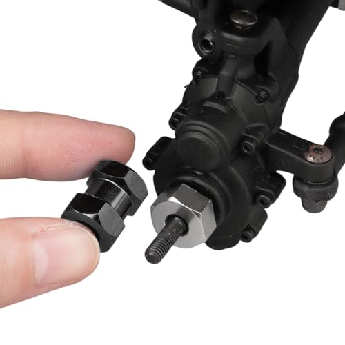 4-Pack HobbyPark 12mm Wheel Hex Drive Hubs Combiner Coupler Aluminum 15mm Offset Extension for 1/10 RC Crawler Car Parts (Black) - color: Black, size: 15mm Length