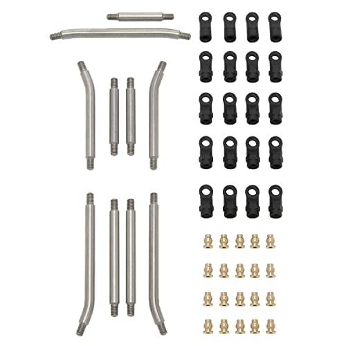 MEUS RACING SCX24 Links High Clearance Chassis Steering Links Set 10pcs 132mm Wheelbase for SCX24 C10 Bronco Wrangler 1/24 RC Crawler Car - size: 132mm
