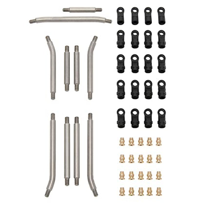 MEUS RACING SCX24 Links High Clearance Chassis Steering Links Set 10pcs 132mm Wheelbase for SCX24 C10 Bronco Wrangler 1/24 RC Crawler Car - size: 132mm