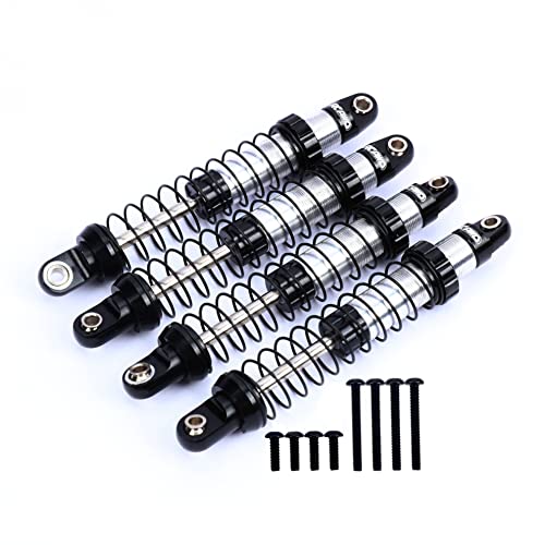 RCAWD for UTB18 Capra Shock Absorber Upgrades, Front & Rear RC Shocks Parts #AXI213004#AXI213000, for Axial 1/18#AXI01002 Black - color: Black