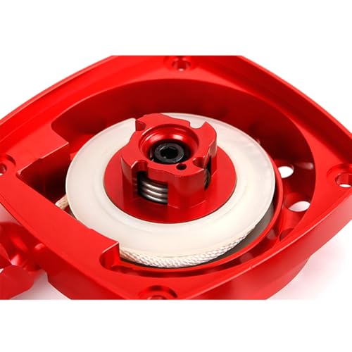CNC Metal Easy Started Pull Starter & Dial Kit (Red) | for 1/5 HPI ROFUN ROVAN KM BAJA Losi 5ive T FG Zenoah CY 32CC 36CC Engine Rc Car Parts - color: Red