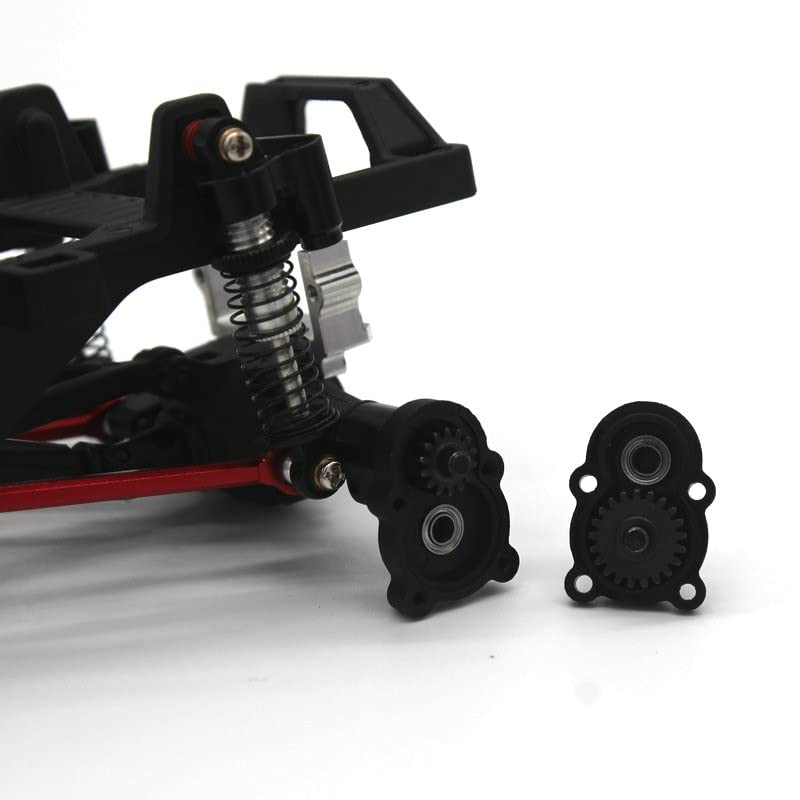 FCX24 Upgrades Gears, Metal Harden Steel Portal Axle Drive Gear Set, 21T＆14T, Steering Cup Rear Wheel Seat Gear for FMS FCX24 1/24 RC Crawler Car Upgrades Parts Kit (8PCs Black) - color: 8pcs Black