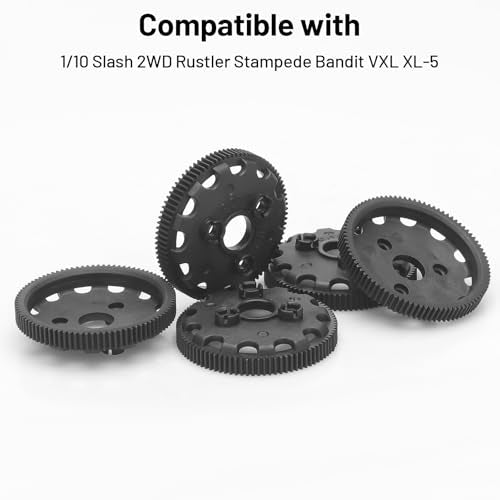 daitoku 48P 90T Spur Gear Transmission Gears RC Upgrade Parts 5Pcs for 1/10 Slash 2WD Rustler Stampede Bandit VXL XL-5 - size: 48P 90T