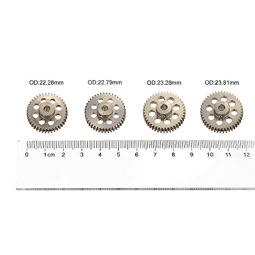 HARFINGTON 48P Hardened Pinion Motor Gear Set 4pcs 40T 41T 42T 43T Fit 1/8 inch RC Motor Shaft 48 Pitch 7075 Aluminum Gears for RC Car, with Hex Key - style: 40T 41T 42T 43T