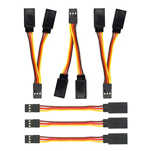 GTIWUNG 3 Pcs JR Style Servo Y Harness 3" RC Y Cables Splitter-Cable, 3 Pcs 75mm Servo Cables