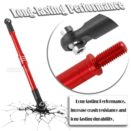 Aluminum Turnbuckles Camber Links Upgrades Part for 1/10 E-Revo 2.0 Revo Summit,8Pcs RC Alloy Adjustable Turnbuckles Hop-Up,Replace Part#5319X 5338R,Red - color: Red - (8 Links)