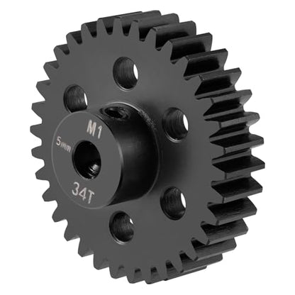 Steel M1 Pinion Gear 34T 5mm Shaft Motor Gears for 1/8 1/10 RC Brush | Brushless Motor Electric Car/Truck Part - size: 34T