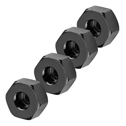 Dilwe RC Car Hex Hub Adapter, 4 Pcs Aluminium Alloy 6mm to 12mm Wheel Hex Hub Adapter for WPL 1634 RC Truck RC Spare Part Accessory (Black)