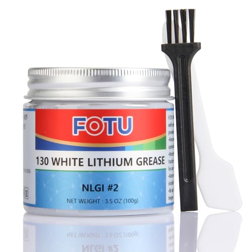 FOTU 130 White Lithium Grease - High Performance Lubricant for Bearings, Chains, Garage Door Hinges & Window Tracks, Long-Lasting Rust Protection (3.5 Oz, 1-Pack) - color: 1-Pack