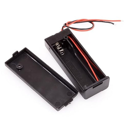 10 Pcs AA Battery Holder 1 Cell with Cover/ON Off Switch/Wire Leads, 1xAA Battery Case for Technology Production Toy Models Accessory DIY - size: 1AA covered