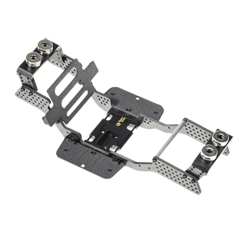 RampCrab Carbon Fiber Chassis Kit for SCX24, 7° Angled Skid, LCG Chassis Kit for Axial SCX24 C10 Upgrade Parts, JLU, Bronco, Deadbolt - color: black