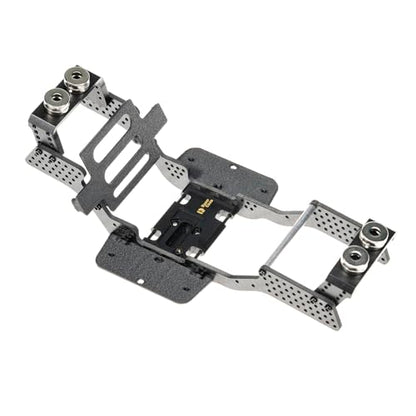 RampCrab Carbon Fiber Chassis Kit for SCX24, 7° Angled Skid, LCG Chassis Kit for Axial SCX24 C10 Upgrade Parts, JLU, Bronco, Deadbolt - color: black
