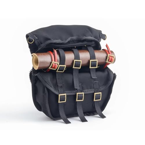 Miniature Decoration Scale 1.9inch 2.2inch Simulation Spare Tire Backpack Wheel Tires Storage Bags for 1/8 1/10 RC Crawler Car,Black - color: Black