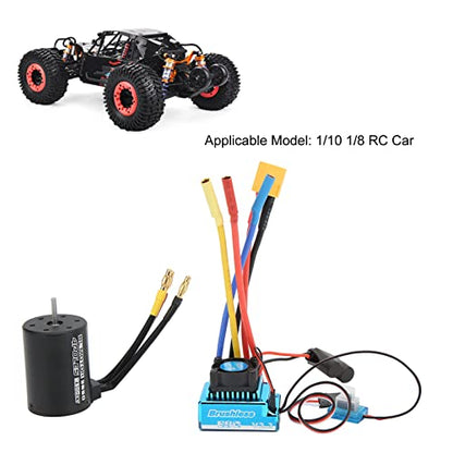 RiToEasysports Brushless ESC Combo, High Speed 2300KV 120A Motor Controller for 1/10 1/8 Scale RC Cars Off-Road Racing Crawling