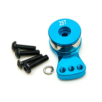 Aluminum Alloy 25T Servo Saver 3 Holes/5 Holes Adjustable Servo Horn 25T Adjustable Arm Compatible with Futaba Tamiya Servos 1/10 Tra-xxas RC Car Boat Helicopter Upgrades (Blue-M) - color: Blue-m