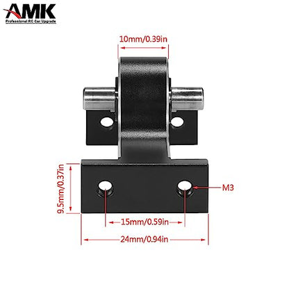 Aluminum Alloy 70mm Transfer Case Transmission Gearbox with 5mm Shaft for 1/10 RC Rock Crawler MOA 1.9 Shafty LCG Chassis Builder